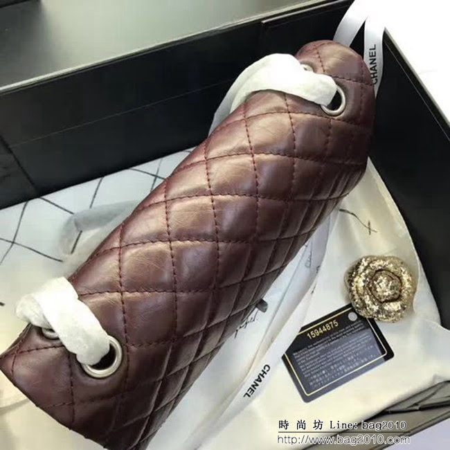 香奈兒CHANEL 226 進口大象紋胎牛皮金銀扣單肩斜挎鏈條包 DSC2032
